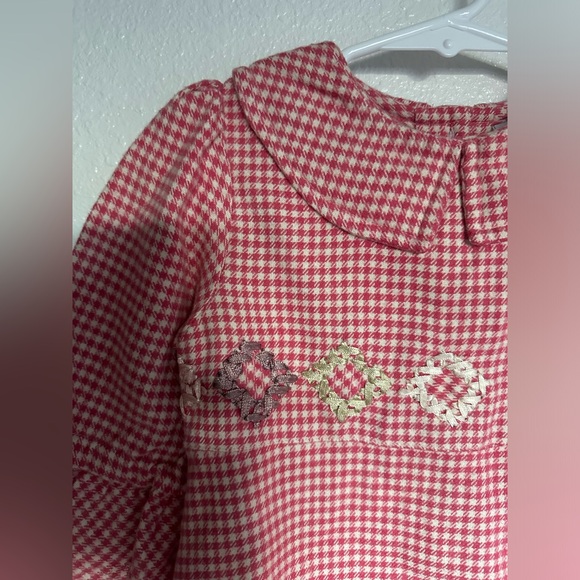 Little girl’s Garnett Hill gingham dress. Flannel. Size 12 months. New. Pink. - Picture 2 of 6